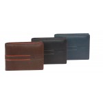 Δερμάτινο πορτοφόλι, χωράει ταυτότητα, Lavor - Wallet - Blue/black 1-5814